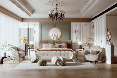 法式家居卧室3D模型下载